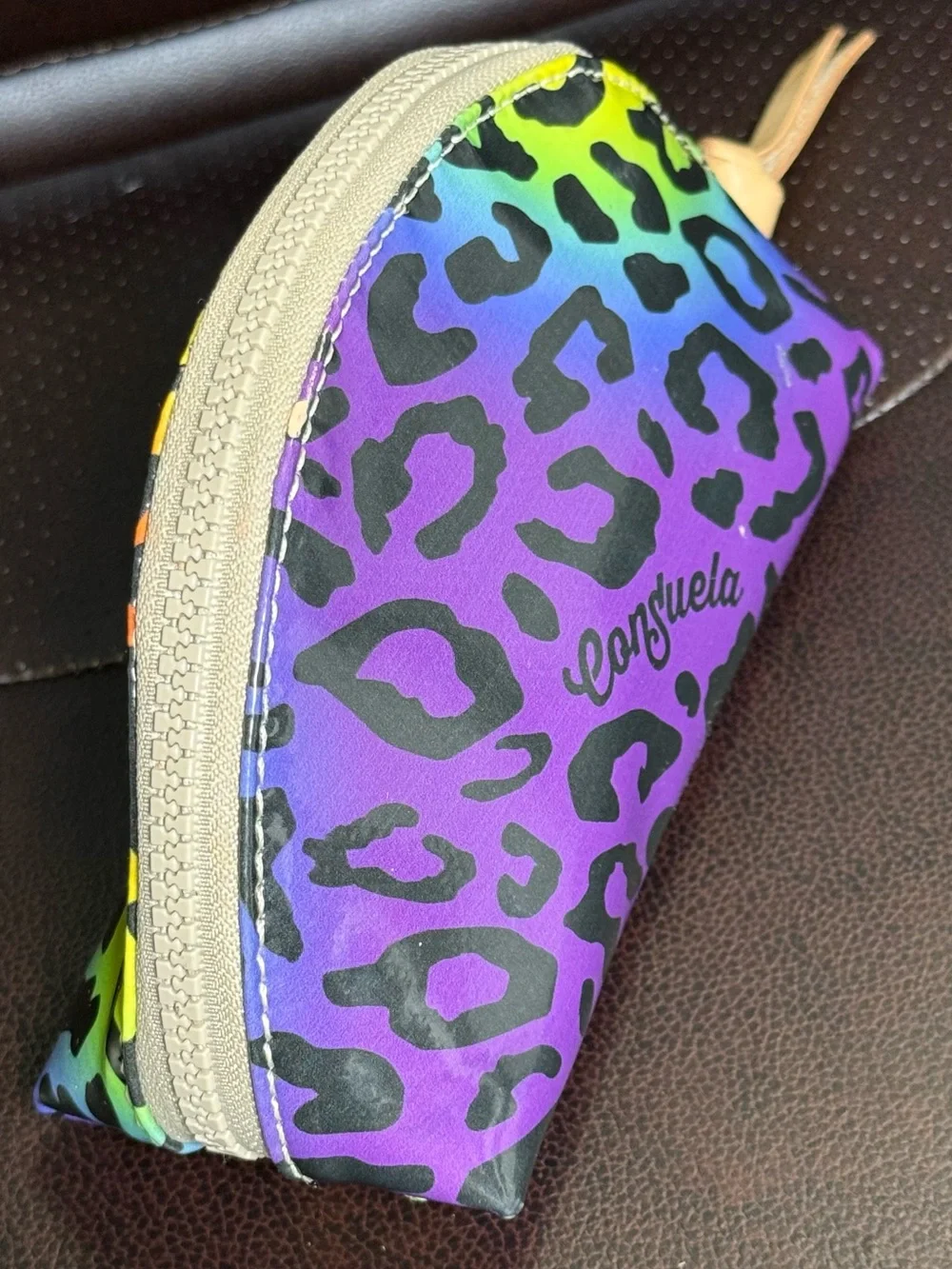 Consuela Semi Multi Color Leopard Cosmetic Case